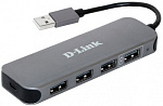 62202 Разветвитель USB 2.0 D-Link DUB-H4 4порт. черный (DUB-H4/E1A)