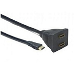 1477604 Cablexpert DSP-2PH4-002 Разветвитель HDMI Cablexpert DSP-2PH4-002, HD19F/2x19F, 1 компьютер => 2 монитора, пассивный, Full-HD, 3D, 1.4v