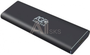1582367 Внешний корпус SSD AgeStar 3UBNF5C SATA III USB 3.0 USB 3.0 Type-С алюминий черный M2 2280 B-key