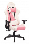 1428210 Кресло игровое Zombie VIKING X Fabric белый/розовый с подголов. крестов. пластик