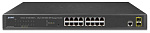 1000467322 коммутатор PLANET IPv4/IPv6, 16-Port 10/100/1000Base-T + 2-Port 100/1000MBPS SFP L2/L4 SNMP Manageable Gigabit Ethernet Switch