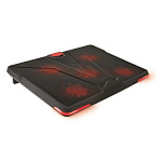 1800934 CROWN Подставка для ноутбука CMLS-130 (до 19" Размер 390*295*30 мм , кулеры: D110mm*1+ D85mm*4,красная led подсветка, регулятор скорости, 3 уровня