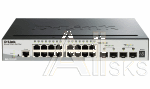 D-Link DGS-1510-20/A1A, PROJ L2+ Smart Switch with 16 10/100/1000Base-T ports and 2 1000Base-X SFP ports and 2 10GBase-X SFP+ ports.16K Mac address, 8