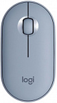 1448610 Мышь Logitech Pebble M350 синий оптическая (1000dpi) silent беспроводная BT/Radio USB для ноутбука (2but)