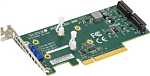 AOC-SLG3-2M2-O Supermicro AOC-SLG3-2M2 Low Profile PCIe Riser Card supports 2 M.2 Module