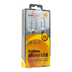 1642641 Cablexpert Кабель USB 2.0 CC-G-mUSB02Gy-1M AM/microB, серия Gold, длина 1м, титан, блистер