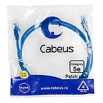 1934062 Cabeus PC-UTP-RJ45-Cat.5e-1.5m-BL Патч-корд U/UTP, категория 5е, 2xRJ45/8p8c, неэкранированный, синий, PVC, 1.5м