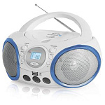 461278 Аудиомагнитола BBK BX150BT белый/голубой 4Вт/CD/CDRW/MP3/FM(dig)/USB/BT