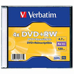 572781 Диск DVD+RW Verbatim 4.7Gb 4x Jewel case (1шт) (43228/43229/43246)