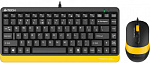 1919569 Клавиатура + мышь A4Tech Fstyler F1110 клав:черный/желтый мышь:черный/желтый USB Multimedia (F1110 BUMBLEBEE)