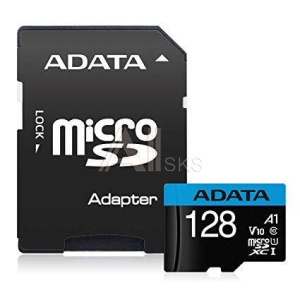 1295473 Карта памяти MICRO SDXC 128GB W/AD. AUSDX128GUICL10A1-RA1 ADATA