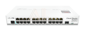 CRS125-24G-1S-IN Маршрутизатор MIKROTIK Cloud Router Switch 125-24G-1S-IN with Atheros AR9344 CPU, 128MB RAM, 24xGigabit LAN, 1xSFP, RouterOS L5, LCD panel, desktop case, PSU Repl.
