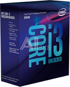 1000444806 Боксовый процессор APU LGA1151-v2 Intel Core i3-8350K (Coffee Lake, 4C/4T, 4GHz, 8MB, 91W, UHD Graphics 630) BOX