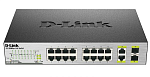 D-Link DES-1018MP/E, PROJ L2 Unmanaged Switch with 16 10/100Base-TX ports and 2 100/1000Base-T/SFP combo-ports (16 PoE ports 802.3af (15,4 W), PoE Bud