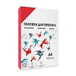 1649423 ГЕЛЕОС Обложки прозрачные пластиковые PCA4-200R А4 0.2 мм красные 100 шт.