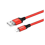 1882855 HOCO HC-62837 X14/ USB кабель Lightning/ 1m/ 2A/ Нейлон/ Red&Black