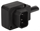 Вилка Вилка IEC 60320 C14, 10A, 250V, угловая, разборная, черная