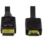 1369094 Кабель Hama H-54594 DisplayPort - HDMI (m-m) 1.8 м 3зв черный