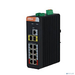 DAHUA DH-IS4210-8GT-120 10-портовый гигабитный управляемый коммутатор с PoE, промышленное исполнение, 8xRJ45 1Gb PoE, 2xSFP 1Gb uplink, суммарно 120Вт