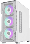1000709432 Компьютерный корпус E-ATX, без блока питания/ Gamemax SIEGE WH E-ATX case, white, w/o psu, w/1xUSB3.0+2xUSB2.0, Combo Audio, w/3x12cm ARGB front fan