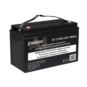 1798514 Exegate EX282985RUS Аккумуляторная батарея DT 12100 (12V 100Ah, под болт М6)