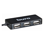 1711659 Buro BU-HUB4-U2.0-Slim Разветвитель USB 2.0 4порт. черный (389734)
