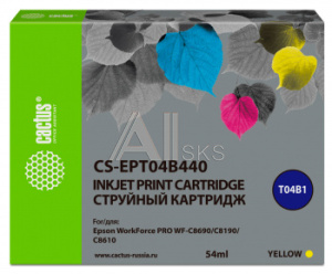 1553364 Картридж струйный Cactus CS-EPT04B440 T04B4 желтый (54мл) для Epson WorkForce Pro WF-C8190, WF-C8690