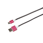 1536726 Rexant (18-4240) Кабель USB-A – micro USB, 2,4А, 1м, в черной тканевой оплетке, усиленный