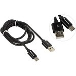 1672603 Defender USB кабель USB09-03T PRO USB2.0 Черный, AM-Type-C, 1m, 2.1A (87814)