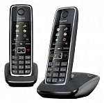804850 Р/Телефон Dect Gigaset C530 DUO RUS черный (труб. в компл.:2шт) АОН