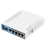 RB962UiGS-5HacT2HnT MikroTik hAP ac with 720MHz CPU, 128MB RAM, 5x Gigabit LAN, built-in 2.4Ghz 802.11b/g/n three chain wireless with integrated antennas, built-in 5Ghz