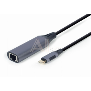 1893095 Cablexpert A-USB3C-LAN-01 Адаптер интерфейсов Cablexpert A-USB3C-LAN-01, USB-C (вилка) в Гигабитную сеть Ethernet (RJ-45)