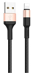 1882891 HOCO HC-80183 X26/ USB кабель Lightning/ 1m/ 2A/ Нейлон/ Black&Gold