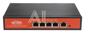 WI-PS305G Wi-Tek Неуправляемый коммутатор 4 PoE порта 1000Base-T + 1 1000Base-TPoE IEEE 802.3at/af до 30Вт на портрежим VLAN на основе портавнутренний блок пита