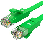 1000590252 Greenconnect Патч-корд PROF плоский прямой 0.15m, UTP медь кат.6, зеленый, позолоченные контакты, 30 AWG, ethernet high speed 10 Гбит/с, RJ45, T568B