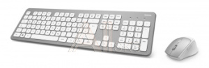 1402933 Клавиатура + мышь Hama KMW-700 клав:серебристый мышь:белый/серебристый USB 2.0 беспроводная slim