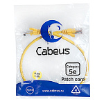 1732998 Cabeus PC-UTP-RJ45-Cat.5e-0.5m-YL-LSZH Патч-корд U/UTP, категория 5е, 2xRJ45/8p8c, неэкранированный, желтый, LSZH, 0.5м