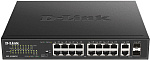 1000688569 Коммутатор D-LINK Коммутатор/ DES-1018MPV2,DES-1018MPV2/A1A Unmanaged Switch 16x100Base-TX PoE, 2xCombo 1000Base-T/SFP, PoE Budget 247W, Long-range PoE up to 250m,