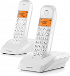 1915316 Р/Телефон Dect Motorola S1202 белый (труб. в компл.:2шт) АОН
