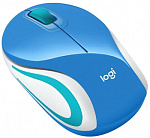 1513923 Мышь Logitech M187 голубой/белый оптическая (1000dpi) беспроводная USB для ноутбука (3but)