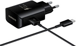 1083604 Сетевое зар./устр. Samsung EP-TA300CBEGRU 2.1A+1A для Samsung кабель USB Type C черный