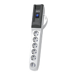 11005360 ZIS Сетевой фильтр Pilot - Pro USB {5 с заземлением +1 в формате GP, USB 3A, с разъёмами type A, C} 10м [арт.185]