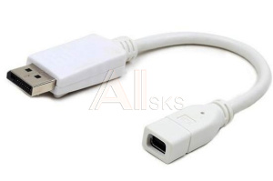 1418711 Cablexpert Переходник miniDisplayPort - DisplayPort, 20F/20M, длина 16см, белый (A-mDPF-DPM-001-W)
