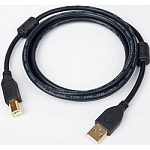 1387114 Bion Кабель интерфейсный USB 2.0 AM/BM, позолоченные контакты, ферритовые кольца, 3м, черный [BXP-CCF-USB2-AMBM-030]