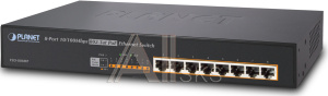 1000467388 Коммутатор Planet 13" 8-Port 10/100 Ethernet Switch with 8-Port 802.3at High Power PoE Injector (130W)