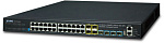 1000467265 коммутатор/ PLANET Layer 3 24-Port 10/100/1000T with 4-port shared 1000X SFP + 4-Port 10G SFP+ Stackable Managed Switch
