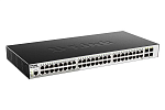 D-Link DGS-3000-52X/B2A,L2 Managed Switch with 48 10/100/1000Base-T ports and 4 10GBase-X SFP+ ports.16K Mac address, 802.3x Flow Control, 4K of 802.