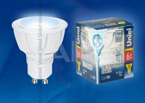 07907 LED-JCDR-6W/NW/GU10/FR/38D ALP01WH пластик