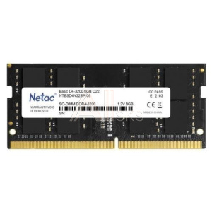 1895653 Память SO-DIMM DDR4 8GB PC25600 3200MHz CL22 Netac 1.2V (NTBSD4N32SP-08)