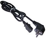 LAN-PP13/SHA-3.0-BK Шнур питания C13-Schuko угловая, 3х0.75, 220В, 10А, черный, 3 метра